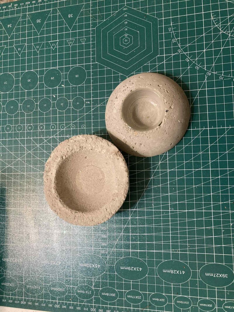 Beton tál és mécsestartó